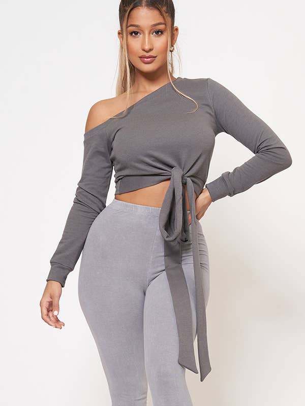 TOP DE RIZO FRANCÉS CON LAZO DELANTERO CON UN HOMBRO AT2538 para venta al por mayor de Junie