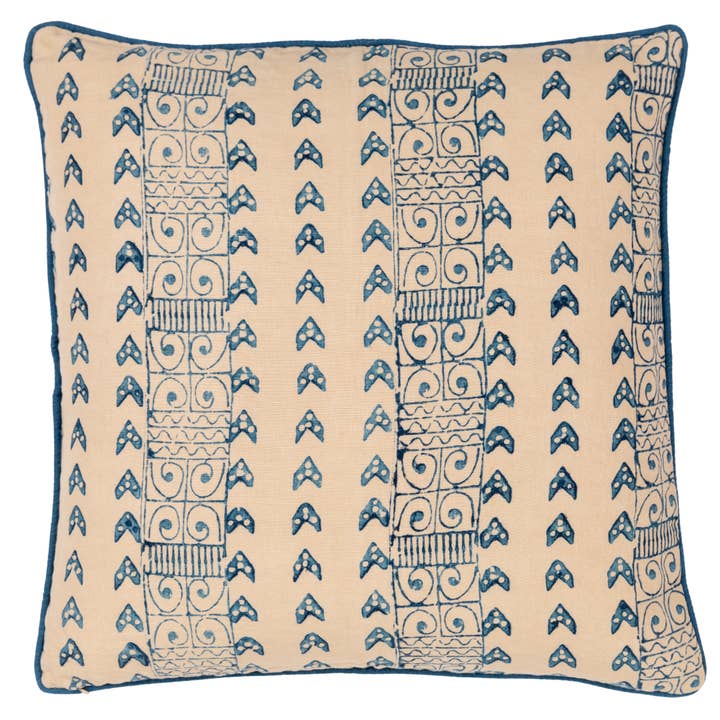 Zambia Blue Decorative Pillow cover for wholesale by Alamwar