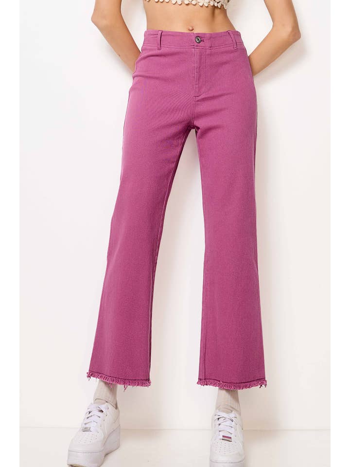 La Miel – Calças - Mulher por atacado – MCP3113-Calças Flare elástica de Cintura Alta Lavada e Macio21