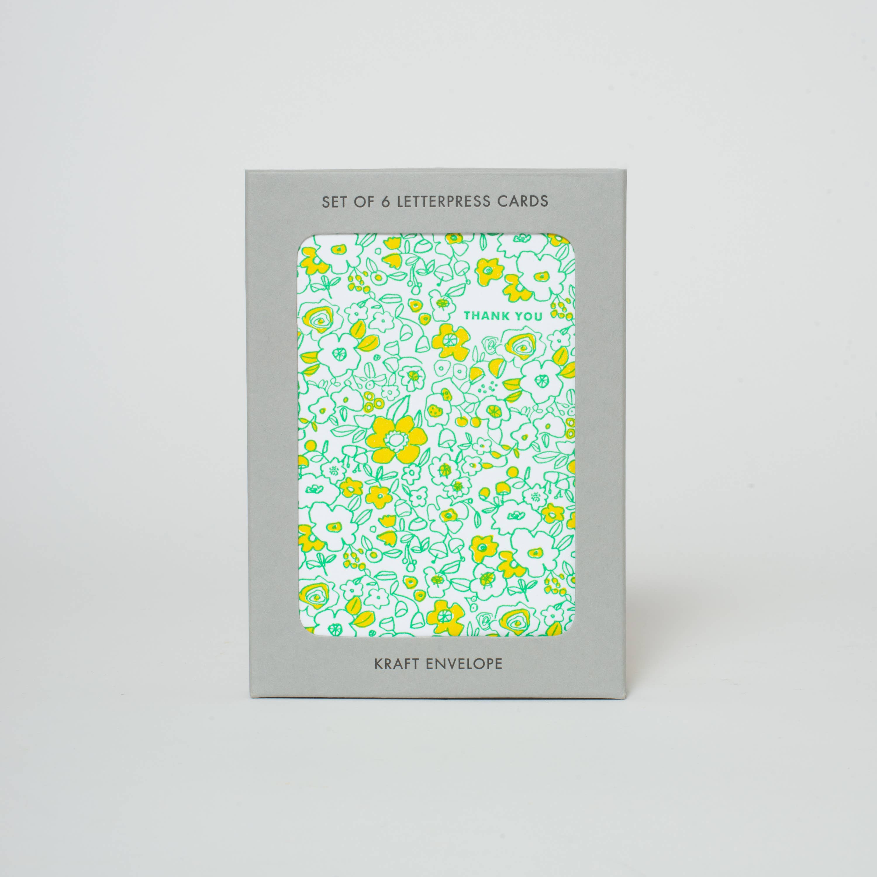 Egg Press Manufacturing - Wholesale Stationery/Notecard Set - Boxed Set Thank You Floral Letterpress Greeting Cards by Egg Press1