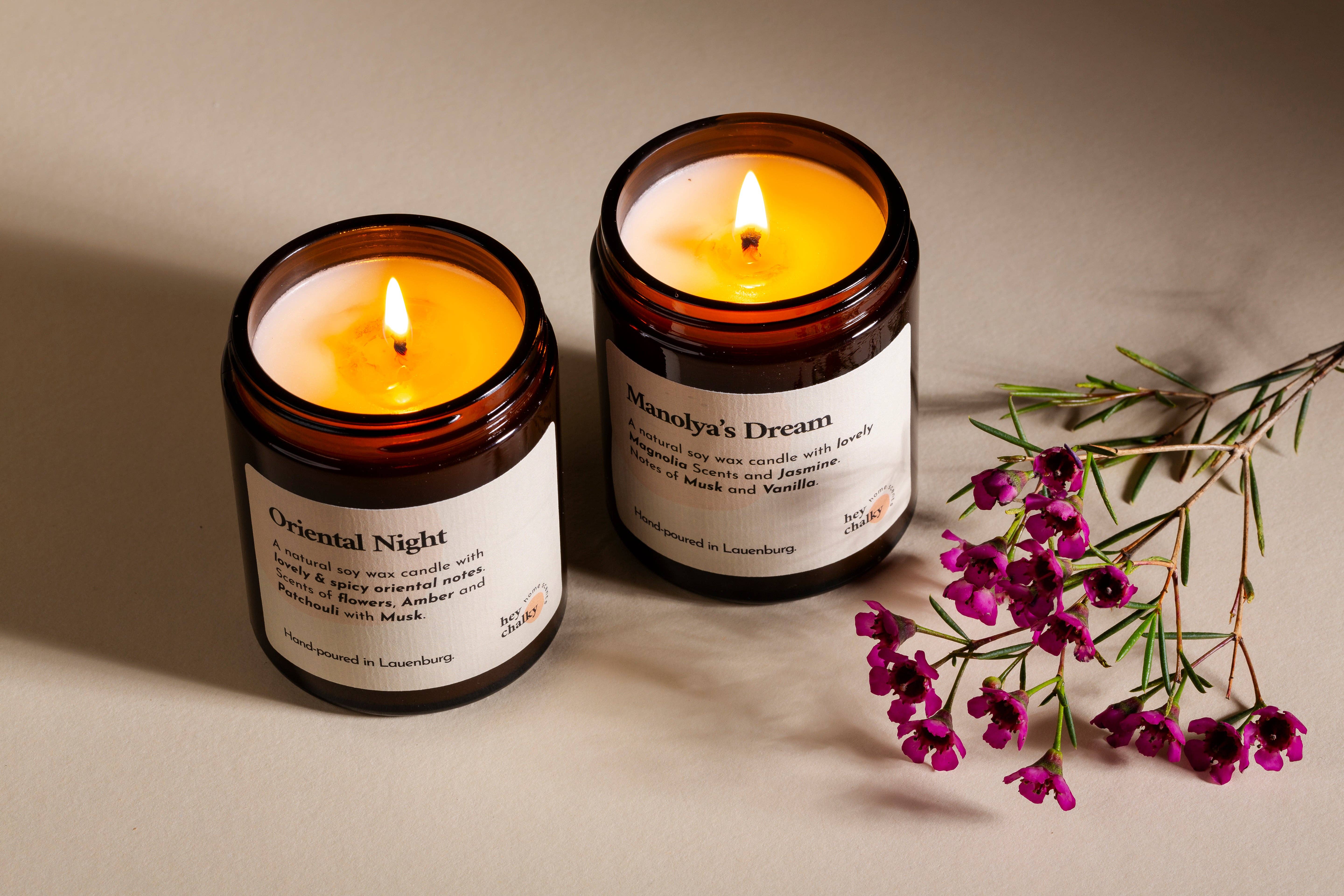 Hey Chalky GmbH - Wholesale Jar/Filled Candle - Oriental Night 155g Soy Candle | Made in Germany |Handmade2