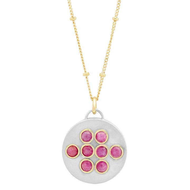 Sterling Silver Round "Love Locket" with Ethiopian Opals or Rubies for wholesale by Elliot Young Fine Jewelry