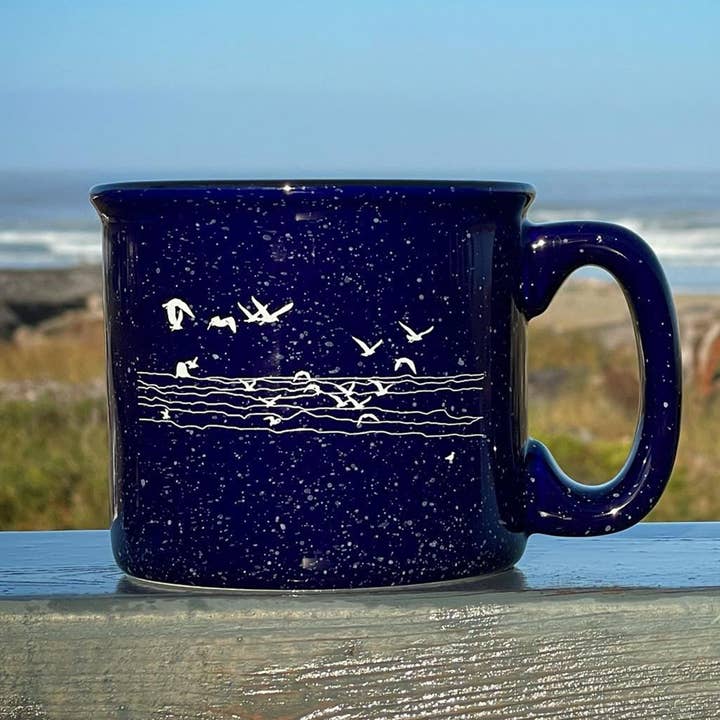 Seagull Beach 15oz Ceramic Campfire Mug for wholesale by Salty Raven Glassware