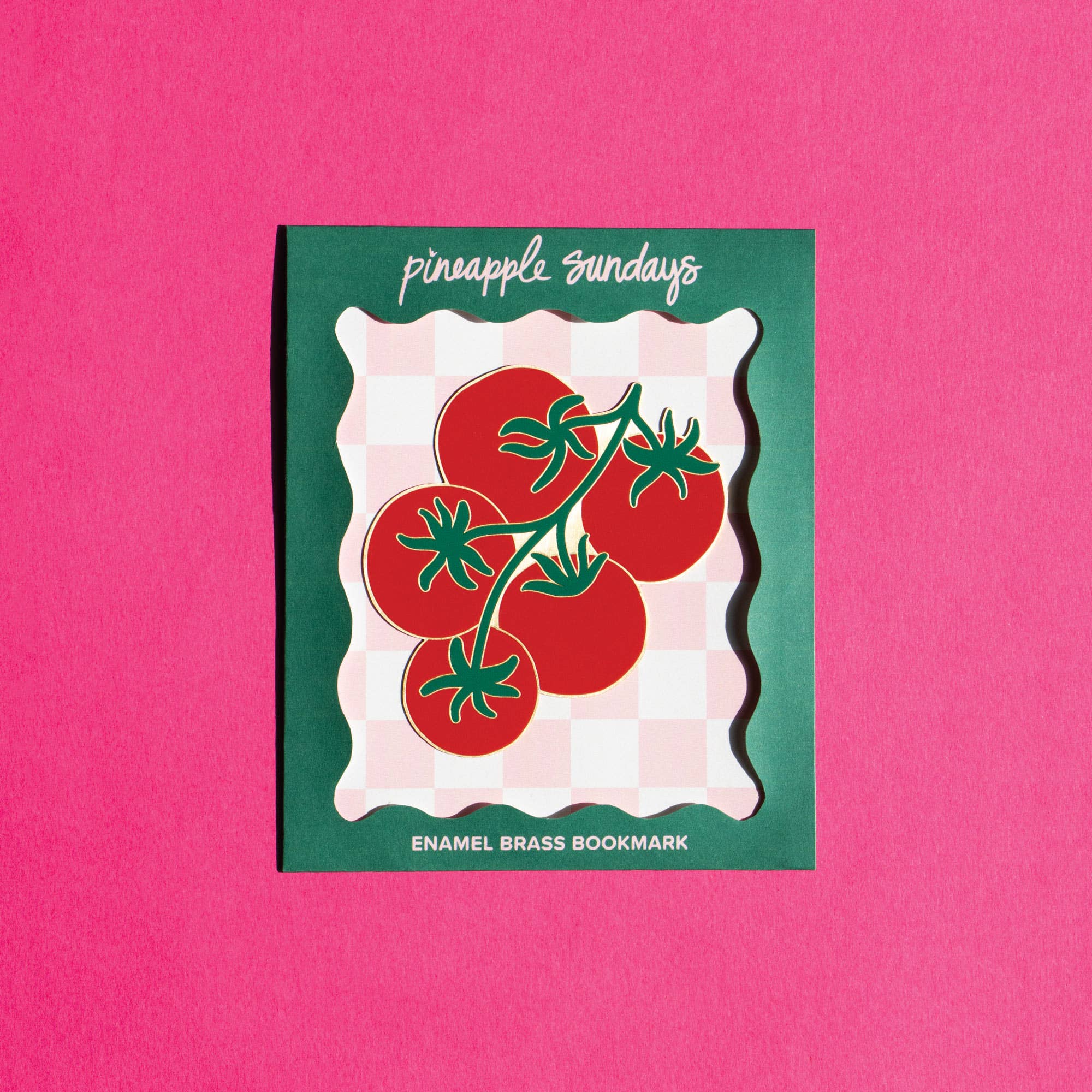 Pineapple Sundays Design Studio - Wholesale Bookmark - Tomato Vine Enamel Brass Bookmark