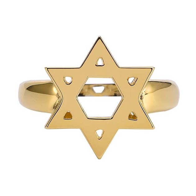 Anello in oro con stella di David in argento per la vendita all'ingrosso da parte di ORUS BIJOUX