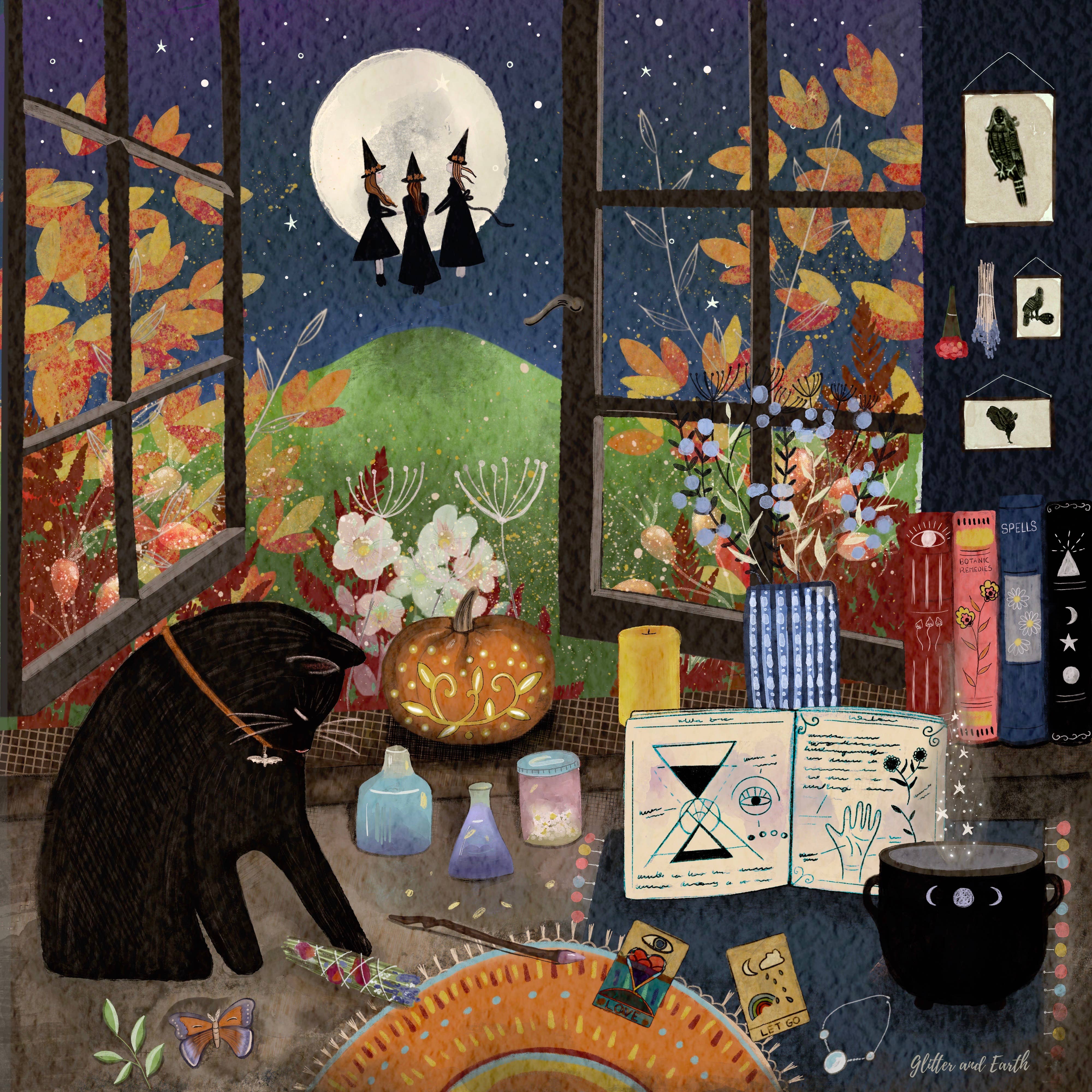 Glitter and Earth – wholesale Halloween card – Halloween scene1