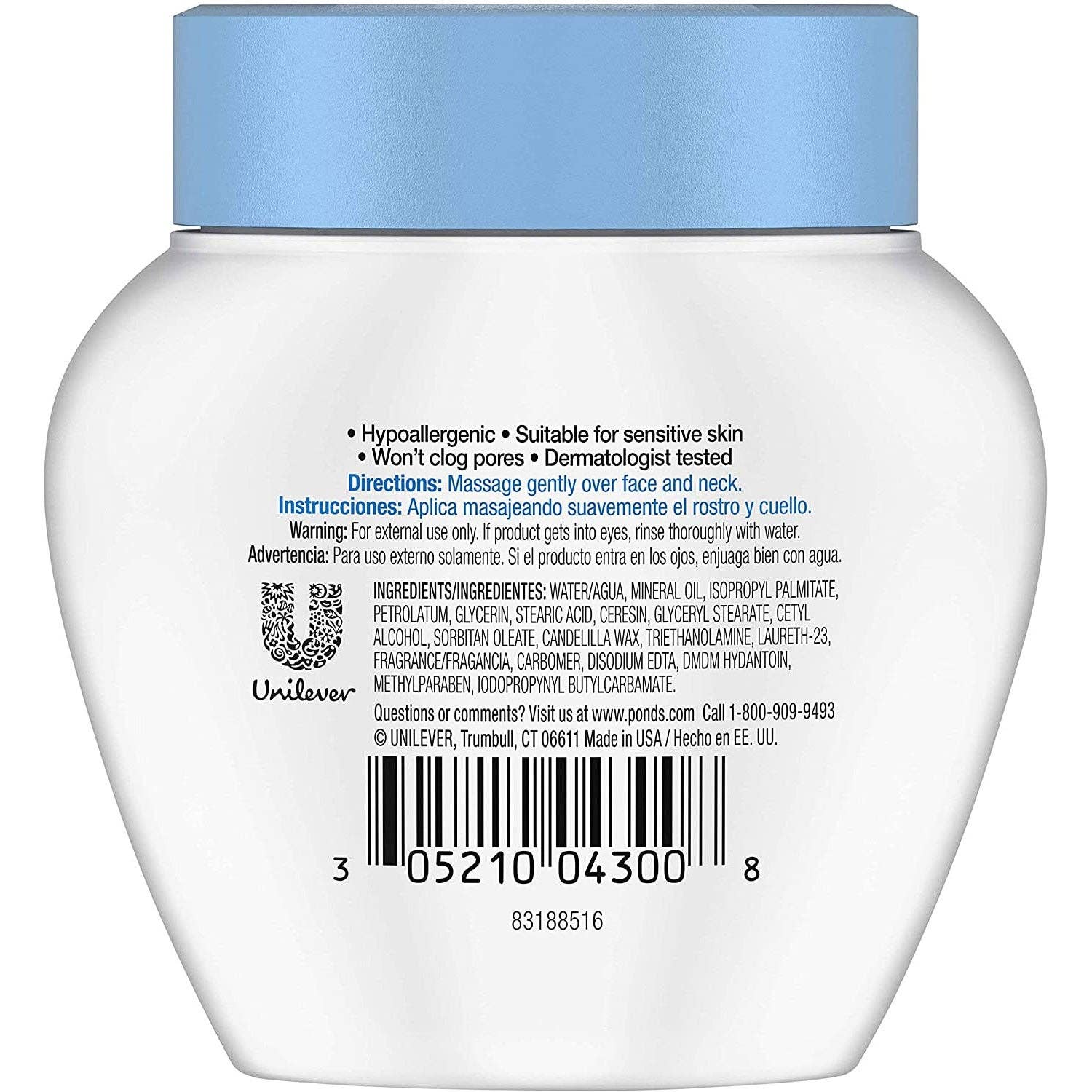 KT Supply - Vendita all'ingrosso Crema idratante viso - Crema idratante viso ricca per pelli secche Ponds 3,9 oz1