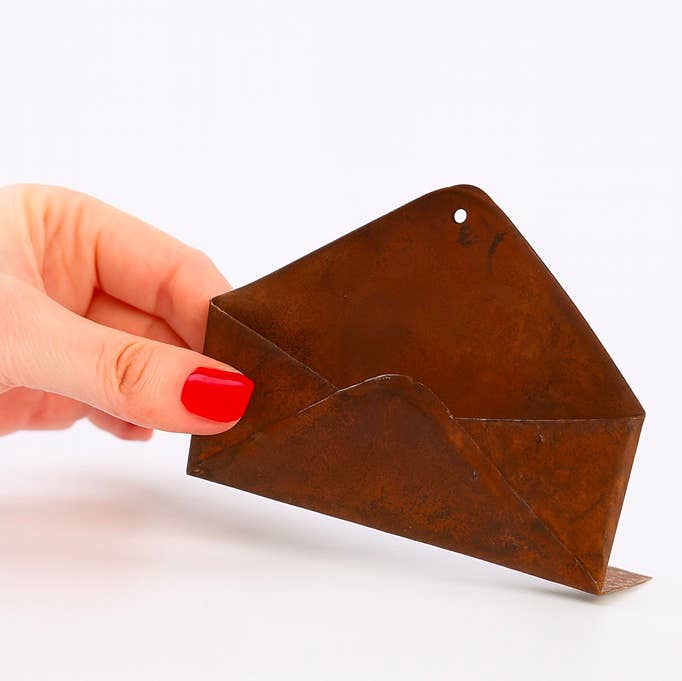 Factory Direct Craft – wholesale Basket –  Metal Envelope Business Card Holder - Select Color1