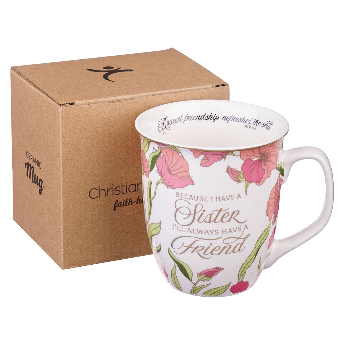 Christian Art Gifts - Vente Tasse à café - Mug Pink Sister, Always a Always a Friend Prov. 27:92