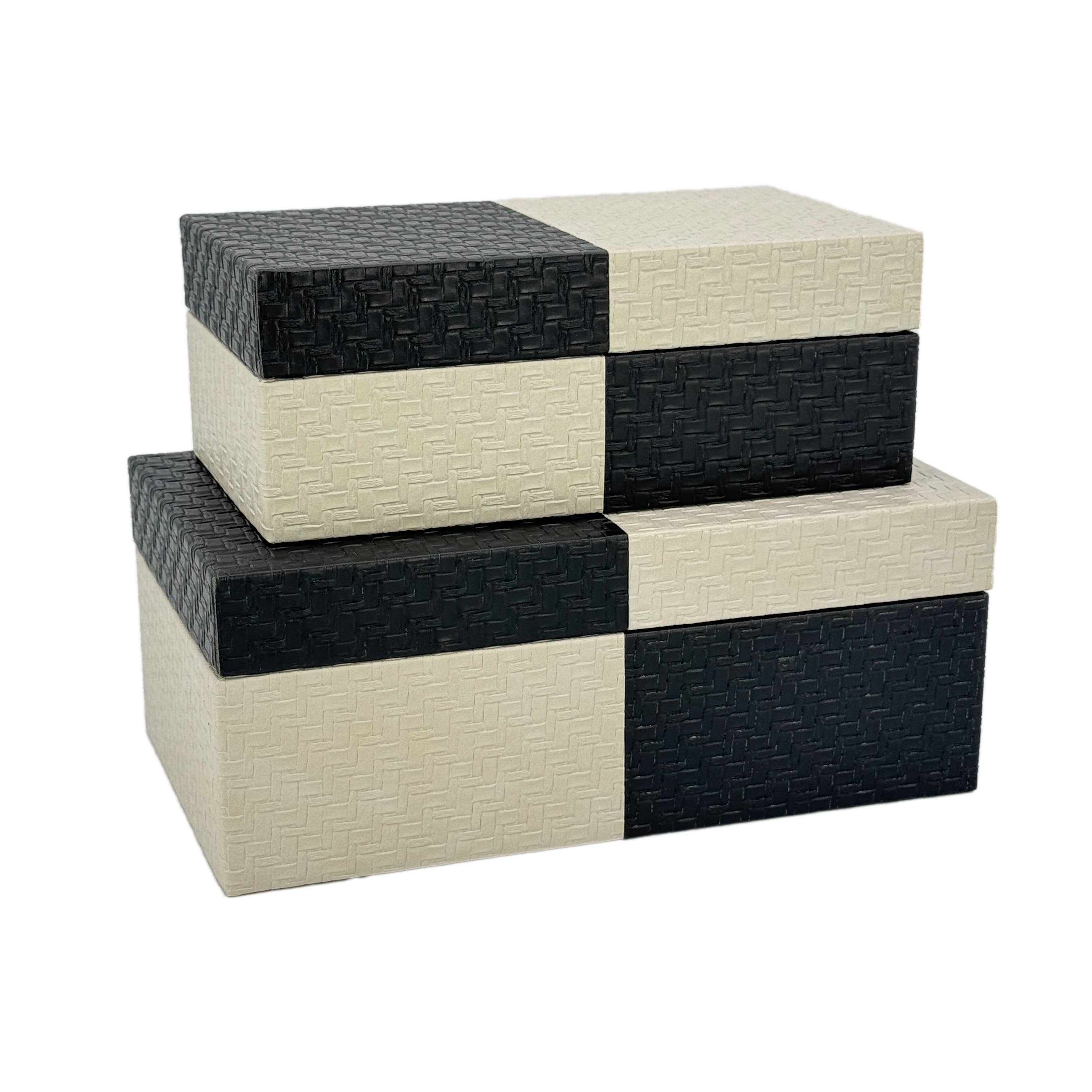 Galt International Company - Vente Boîtes décoratives - Coffret décoratif bicolore en cuir végétalien23