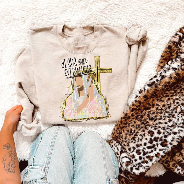 Jesus Over Everything DTF Heat Transfer for wholesale by Trendy Transfers