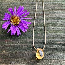 Merelani Designs - Wholesale Pendant/Charm Necklace - Citrine Faceted Teardrop Cord Necklace1