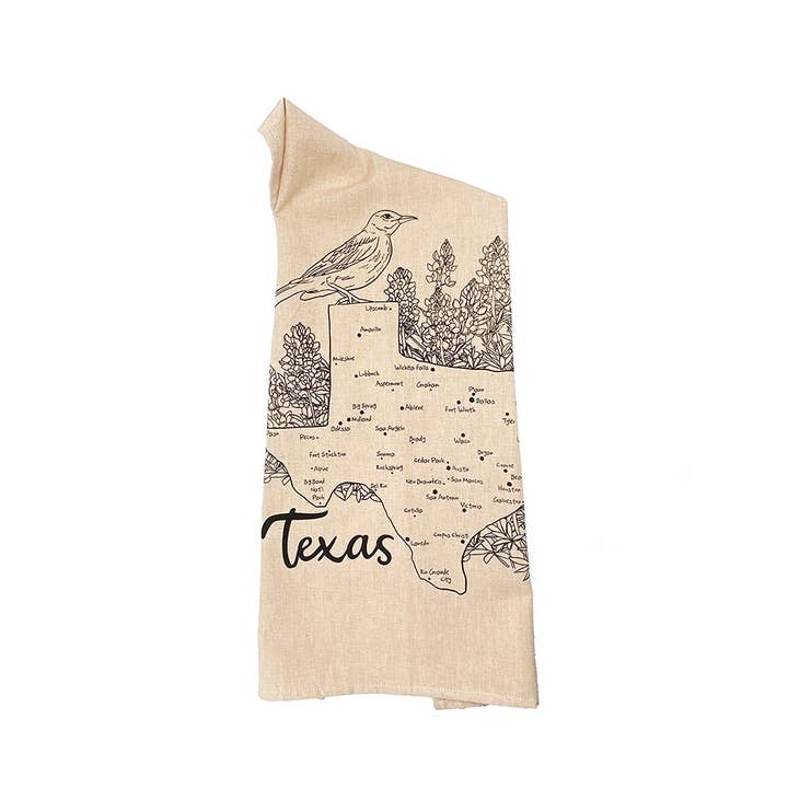 Lone Star State Tea Towel - State Of Texas for wholesale by Planetarium