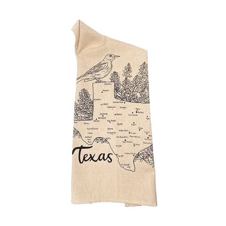 Lone Star State Tea Towel - State Of Texas for wholesale by Planetarium