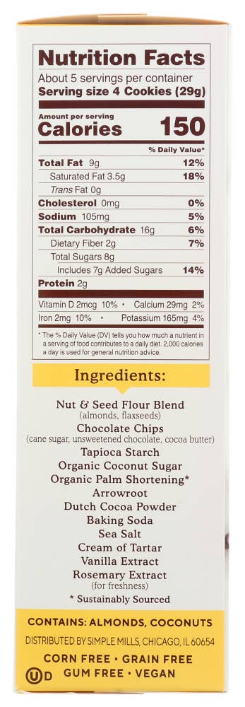 KeHE Distributors, LLC - Wholesale Cookie - Simple Mills Cookies Crunchy Double Chocolate 5.5 oz2