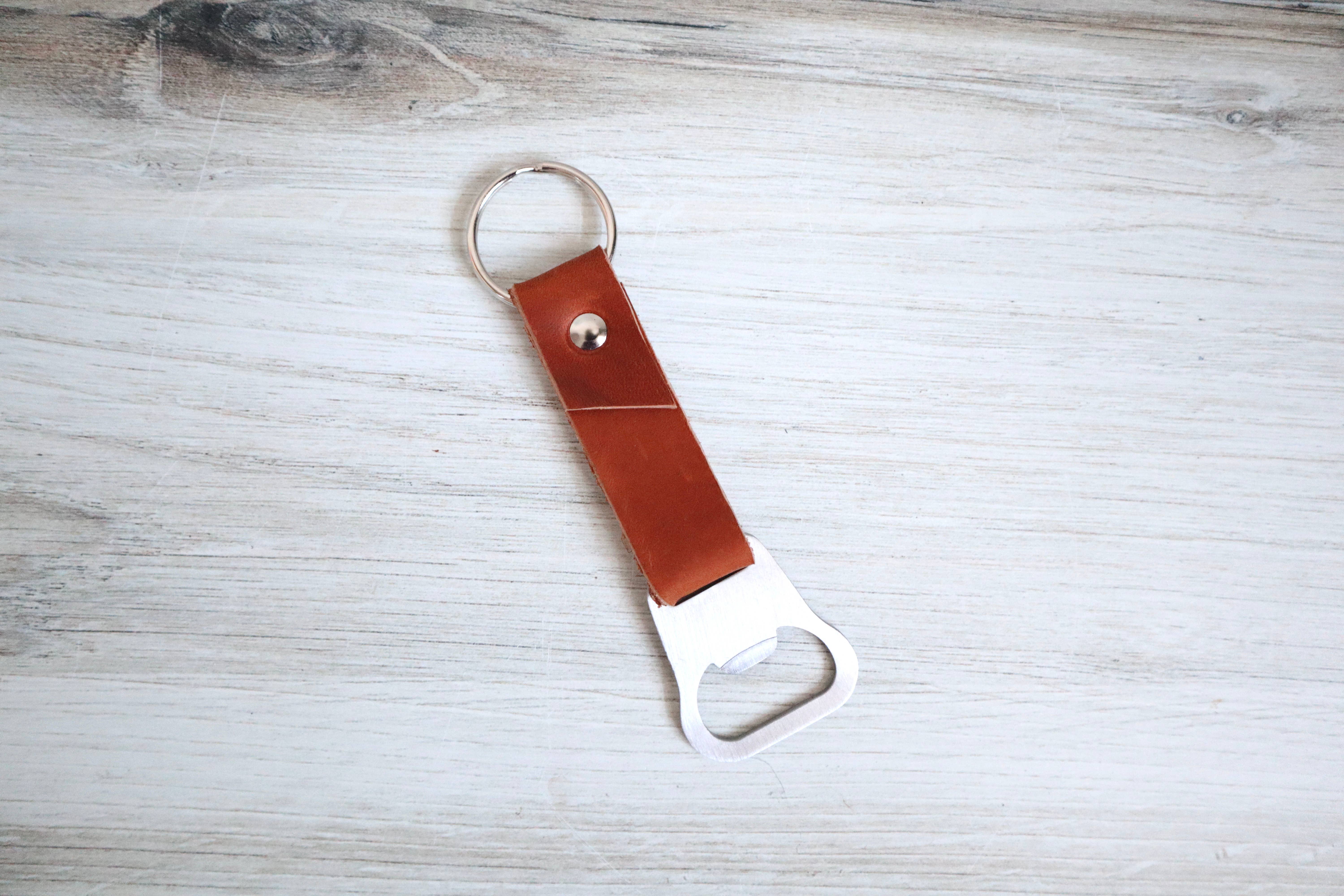 Blu Mountain Co - Wholesale Keychain - Unisex - Custom Leather Bottle Opener Custom Text Keychain1