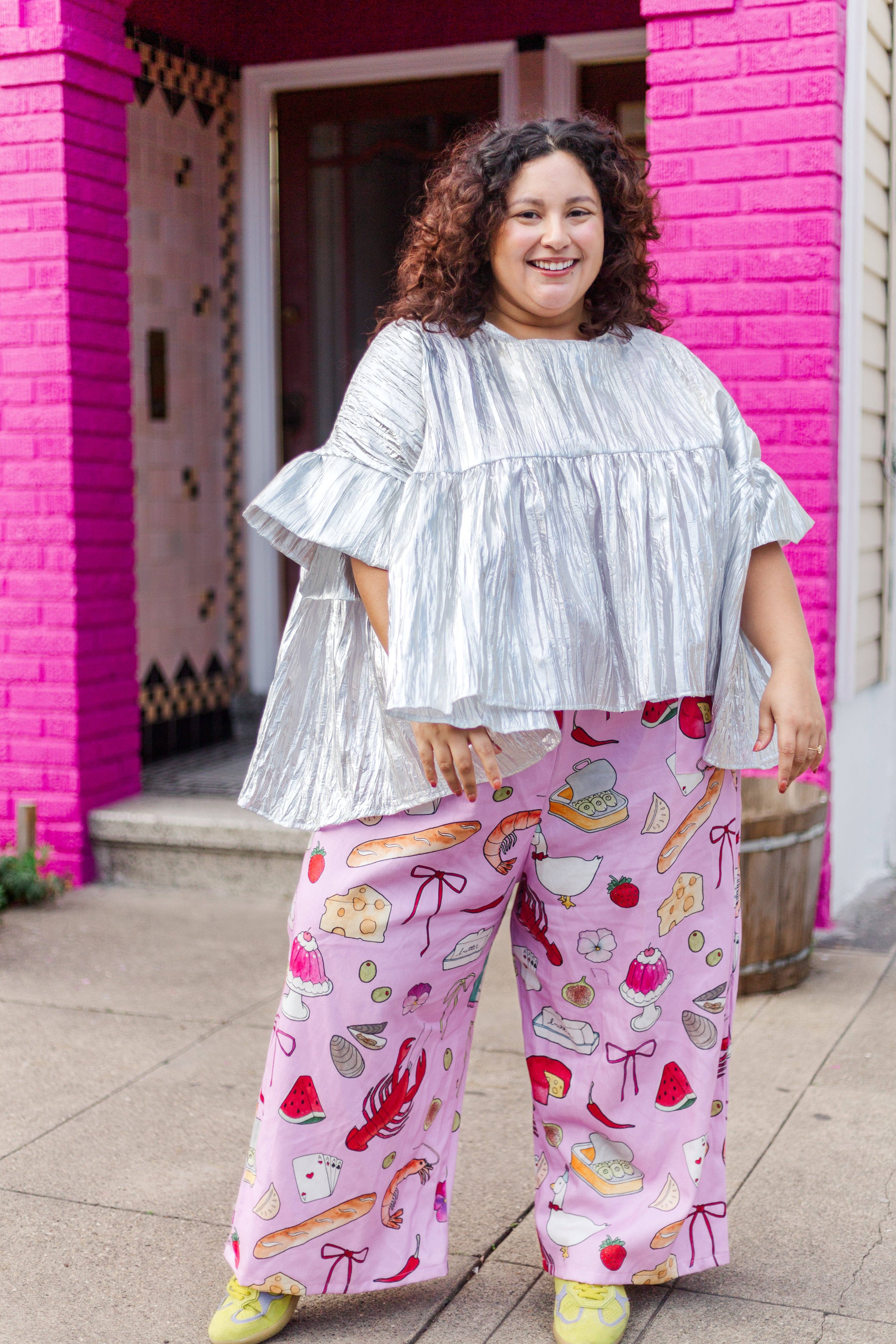 Nettle Studios - Wholesale Blouse - Women's - Size-Inclusive Plus Size Womens Silver Metallic Gathered Top29