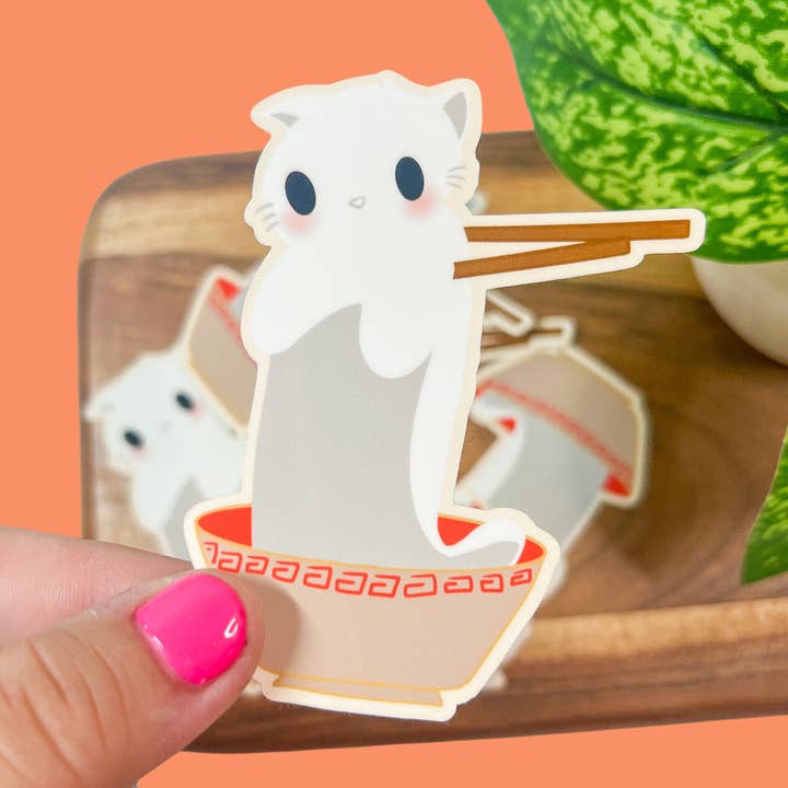 Meow Noodle Sticker for wholesale by Bloom by Steph