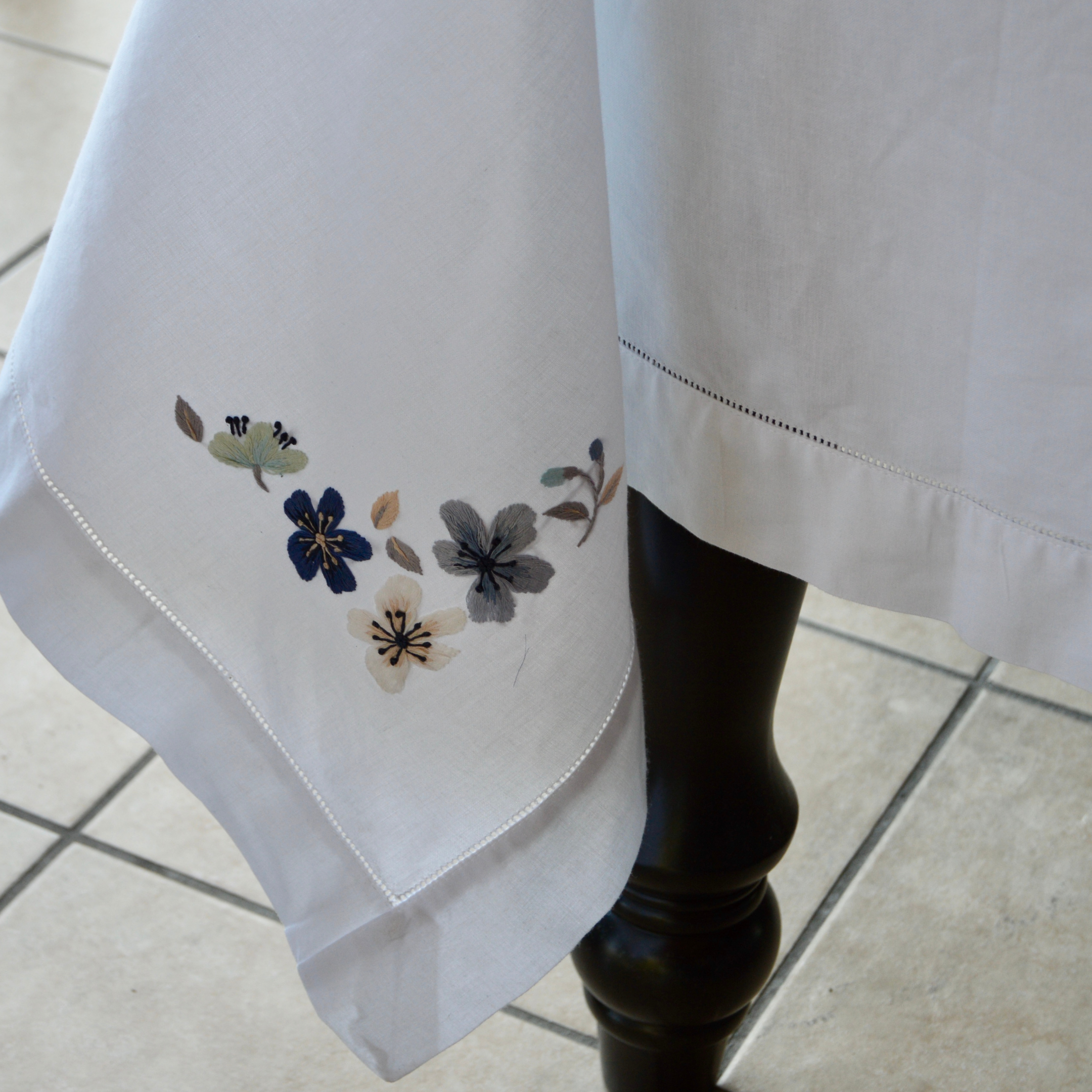 Luala Silk - Vendita all'ingrosso Runner - Runner da tavolo ricamato a mano - Blu albicocca3