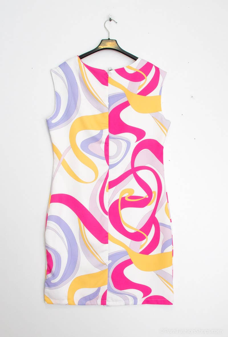 multicoloured Flowy Printed Dress M197 – Elegant Straight Cut for wholesale on Faire2