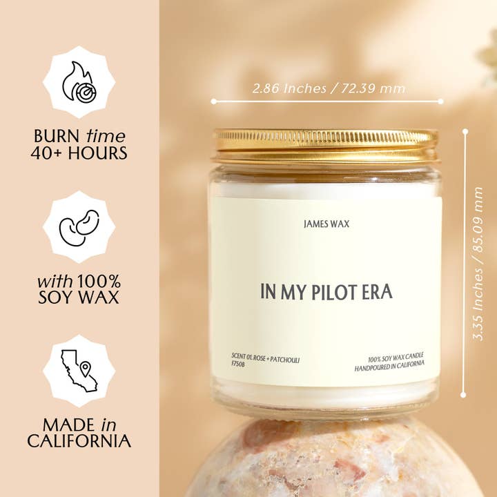 James Wax - Wholesale Jar/Filled Candle - Pilot Gift In My Pilot Era Candle Aviation Professional Gift Airline Pilot Pilot F750B