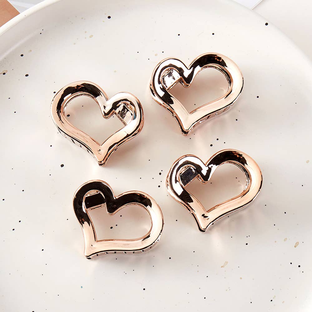 Sensibling Corp. – Großhandel Haarclip – Damen – 4 Stück - Offene Herz-Haarspangen0