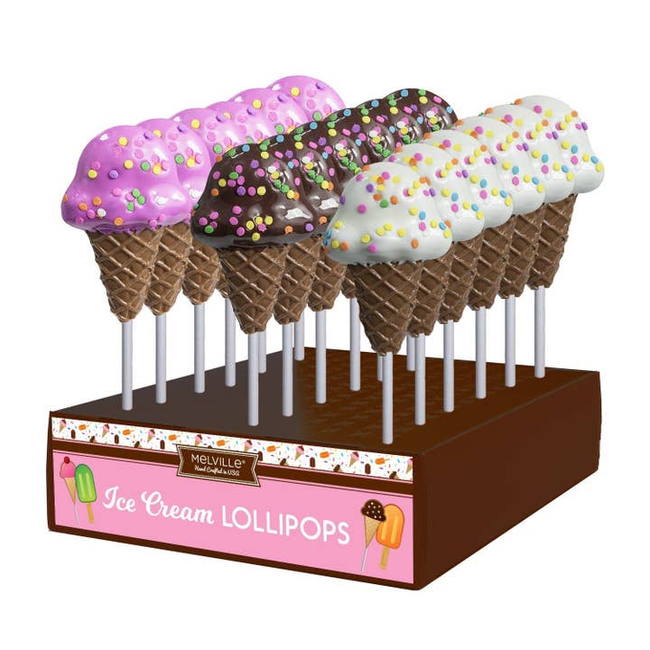 Melville Candy Company - Wholesale Lollipop - Confetti Ice Cream Lollipops - Assorted