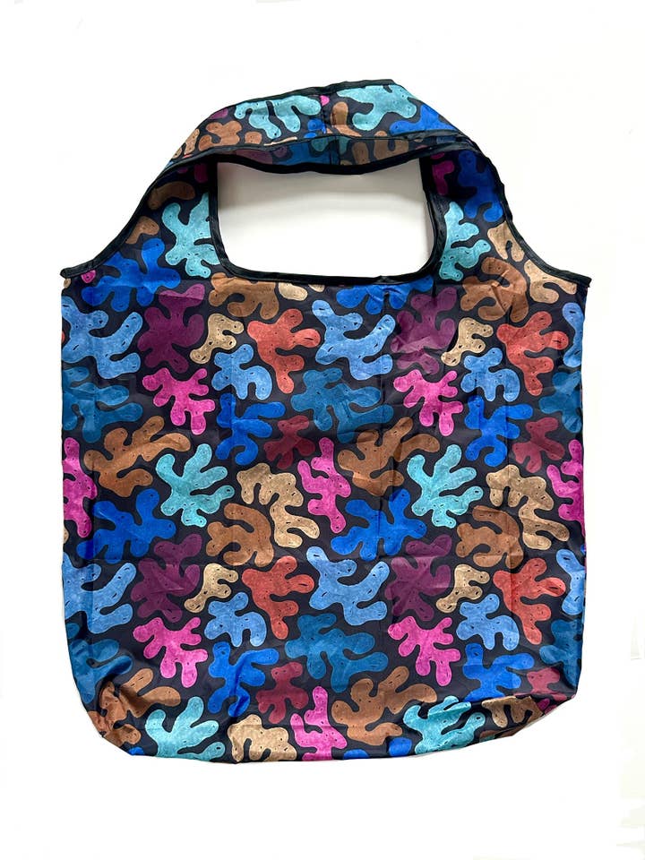 Sac fourre-tout réutilisable en corail coloré pour la vente par liadelyonart