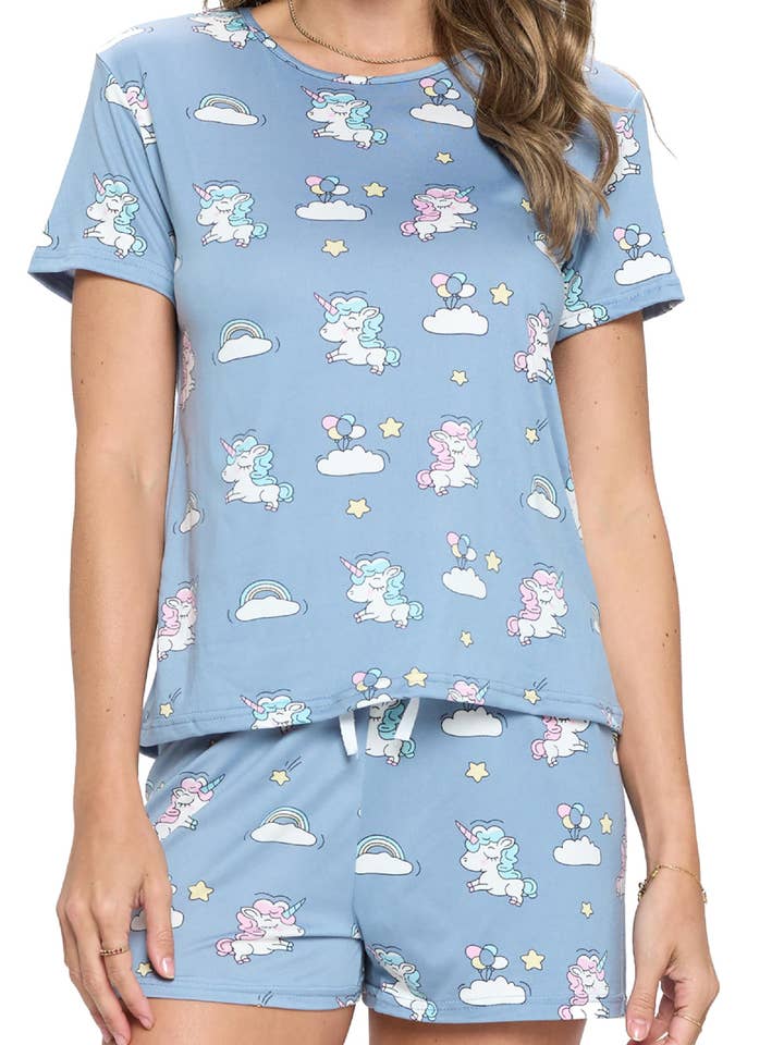 Women's Print Crew Neck Loungewear Set for wholesale by MOA COLLECTION