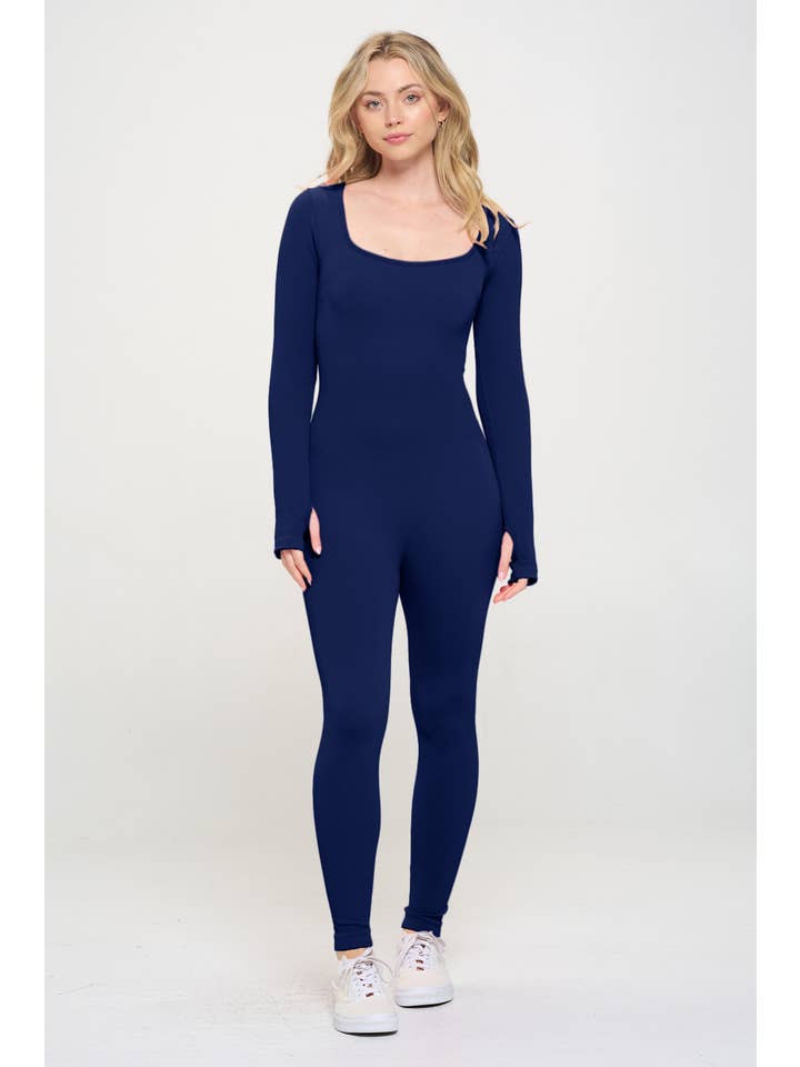 otos active - Venta al por mayor Leotardo - Mujer - Mono ajustado de manga larga de punto acanalado YS9240