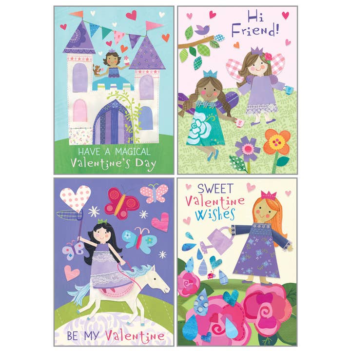 GINA B DESIGNS - Vendita all'ingrosso Biglietti per San Valentino - Pacchetto San Valentino per bambini - Princess Friends