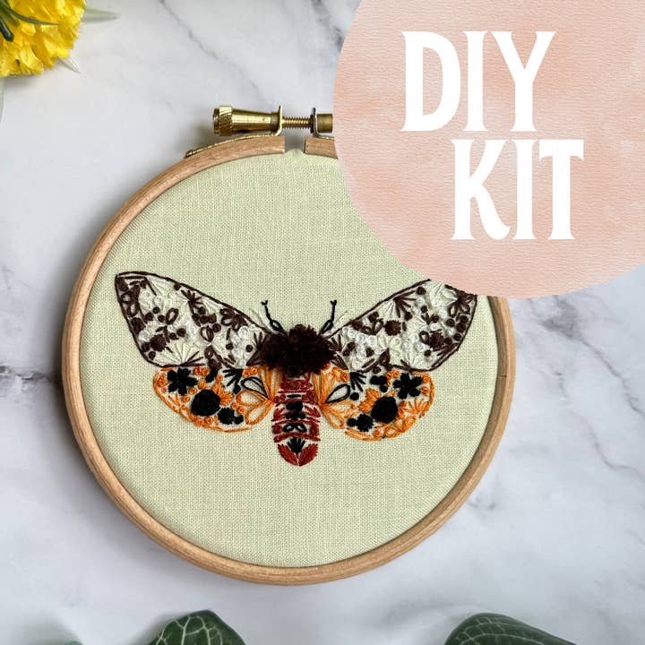 Garden Tiger Moth Mini Kit for wholesale by Nest Embirdery