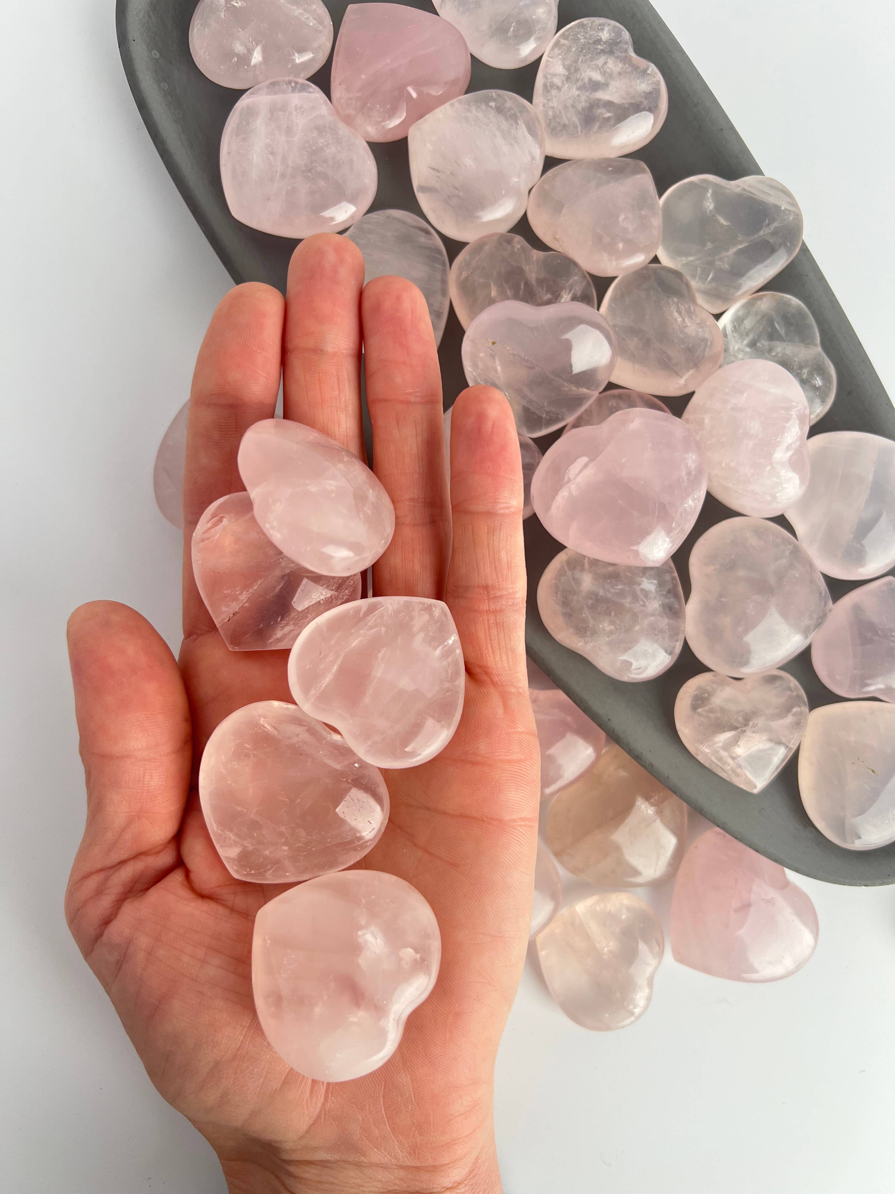 Terra Dawn Minerals - Wholesale Spiritual Stone/Crystal - Rose Quartz Crystal Hearts2