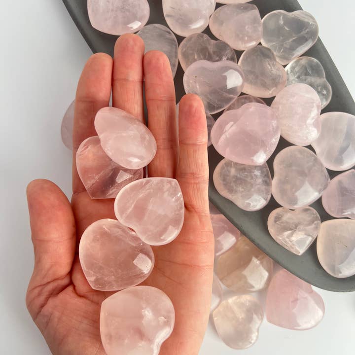 Terra Dawn Minerals - Wholesale Spiritual stone/crystal - Rose Quartz Crystal Hearts2