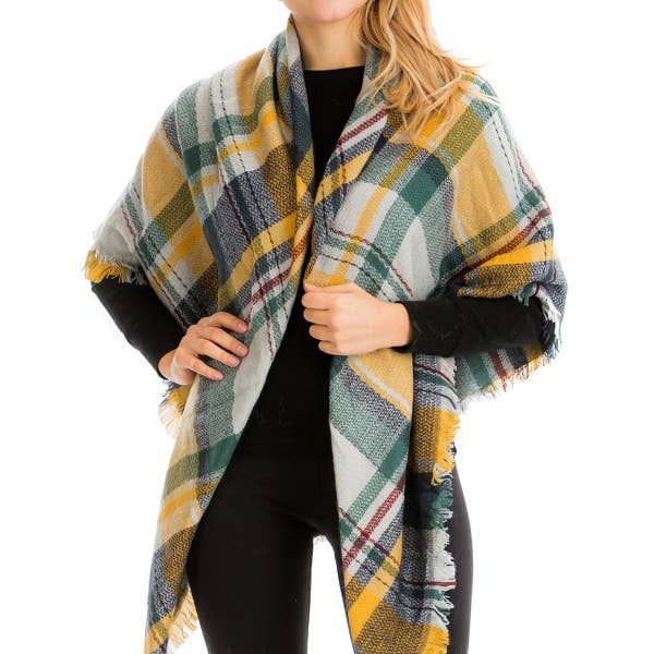 Cap Zone - Wholesale Scarf - Women's - Large Over Sized Plaid Printed Blanket Scarf and shawls13