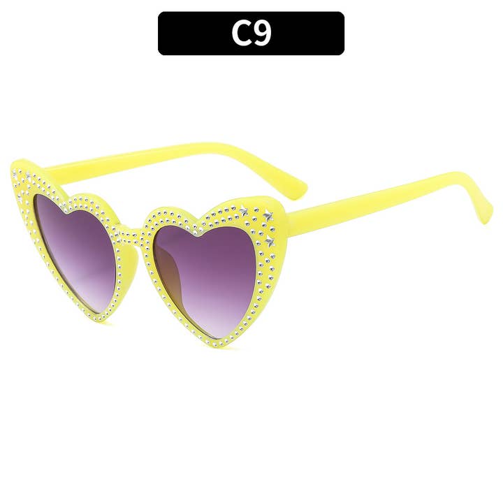 MKS America - Wholesale Sunglasses - Women's - Rhinestone Decorative Heart Sunglasses3