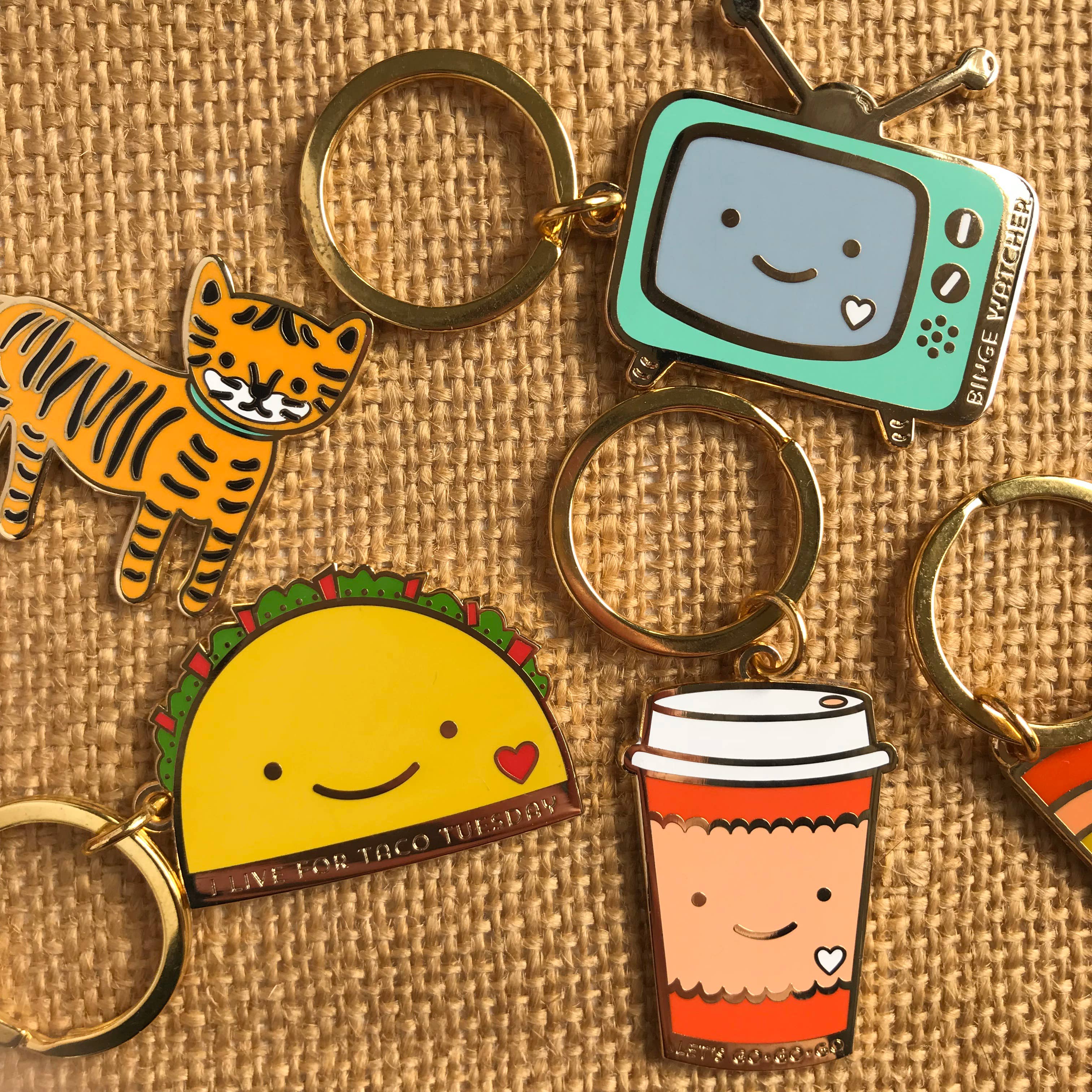 Night Owl Paper Goods - Wholesale Keychain – Women's - Lil' Tiger Enamel Keychain4