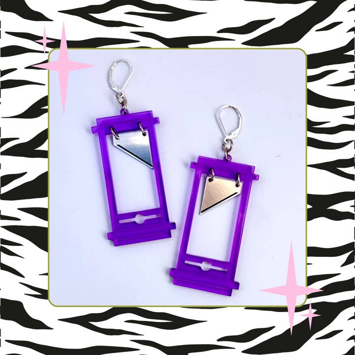 Foolish Fetish - Wholesale Dangle Earrings - Mini Guillotine Earrings : Multiple Colors7