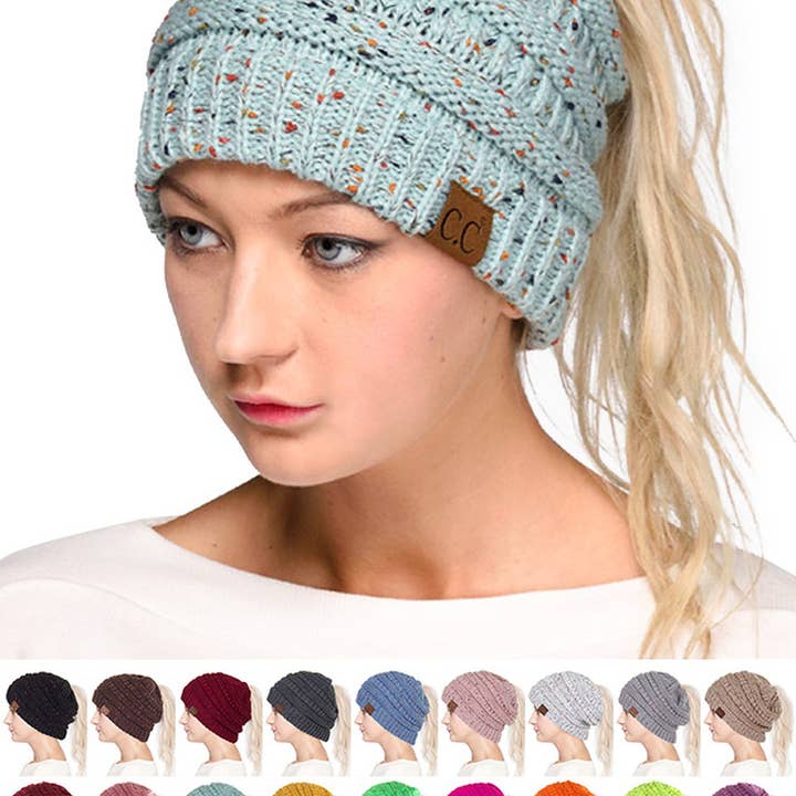 Hana – wholesale Mössa - Dam – C.C Confetti Hästsvans Messy Bun Beanie