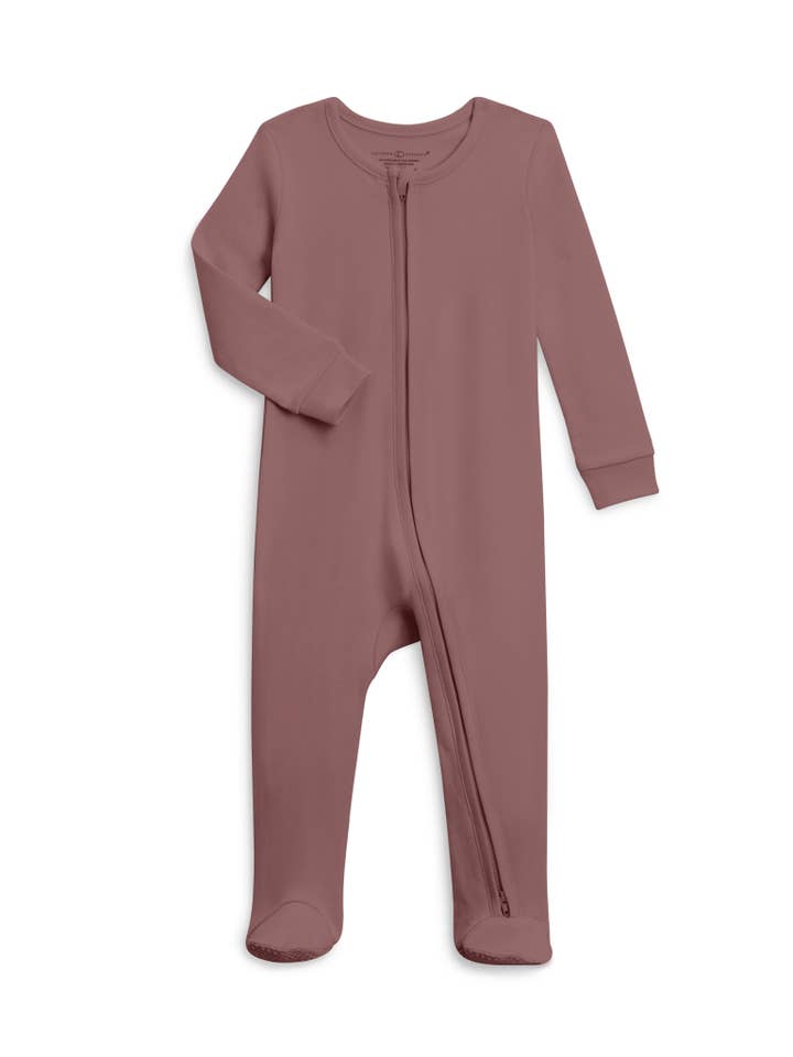 Colored Organics - Wholesale Sleepsuit - Baby - Organic Baby Peyton Zipper Sleeper - Aster
