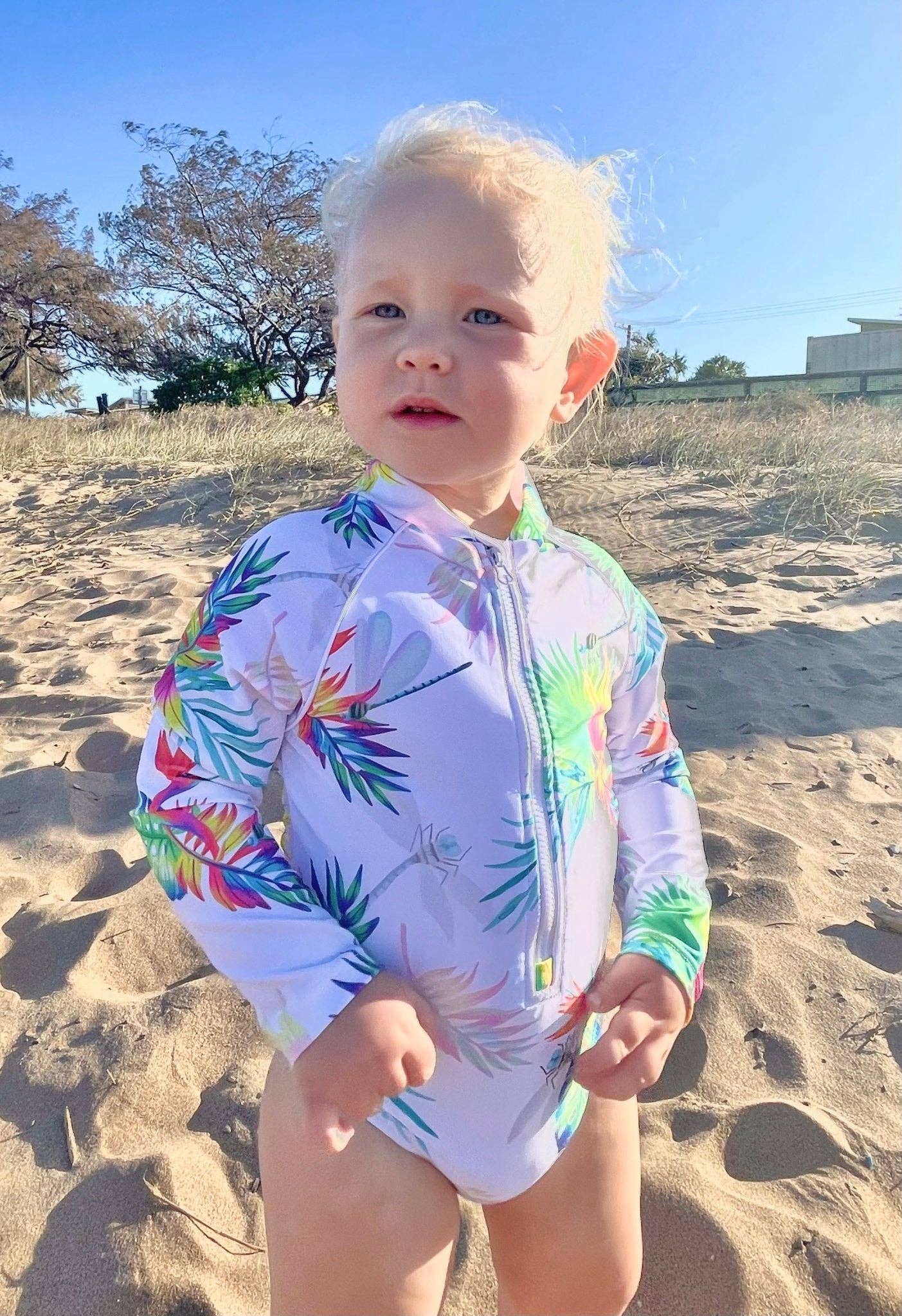 Tribe Tropical - Wholesale One Piece Swimsuit - Kids - Baby / Toddler Swimsuit With Snaps - Arnhem Summer4