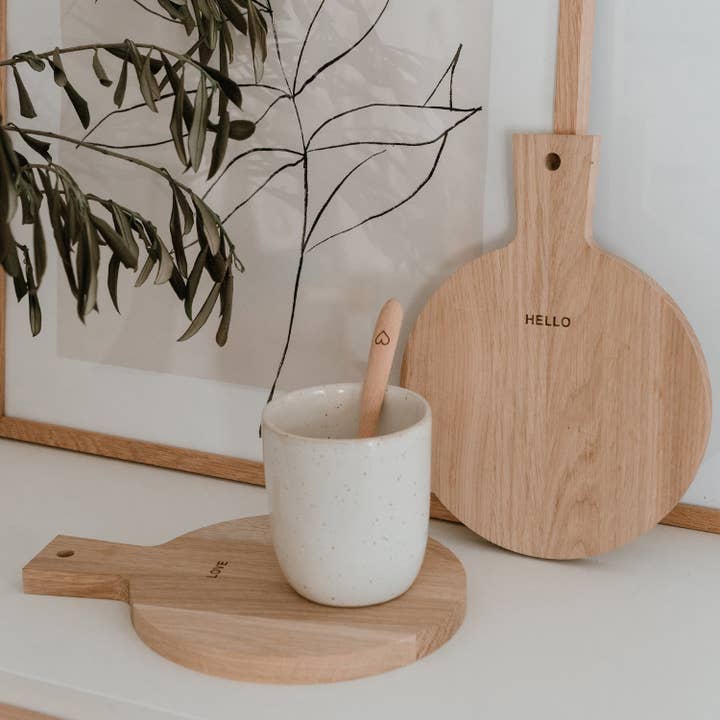 Eulenschnitt - Wholesale Cutting Board - Mini Chopping Boards Hello Love Oak Set of 2 (Ve = 5 sets)