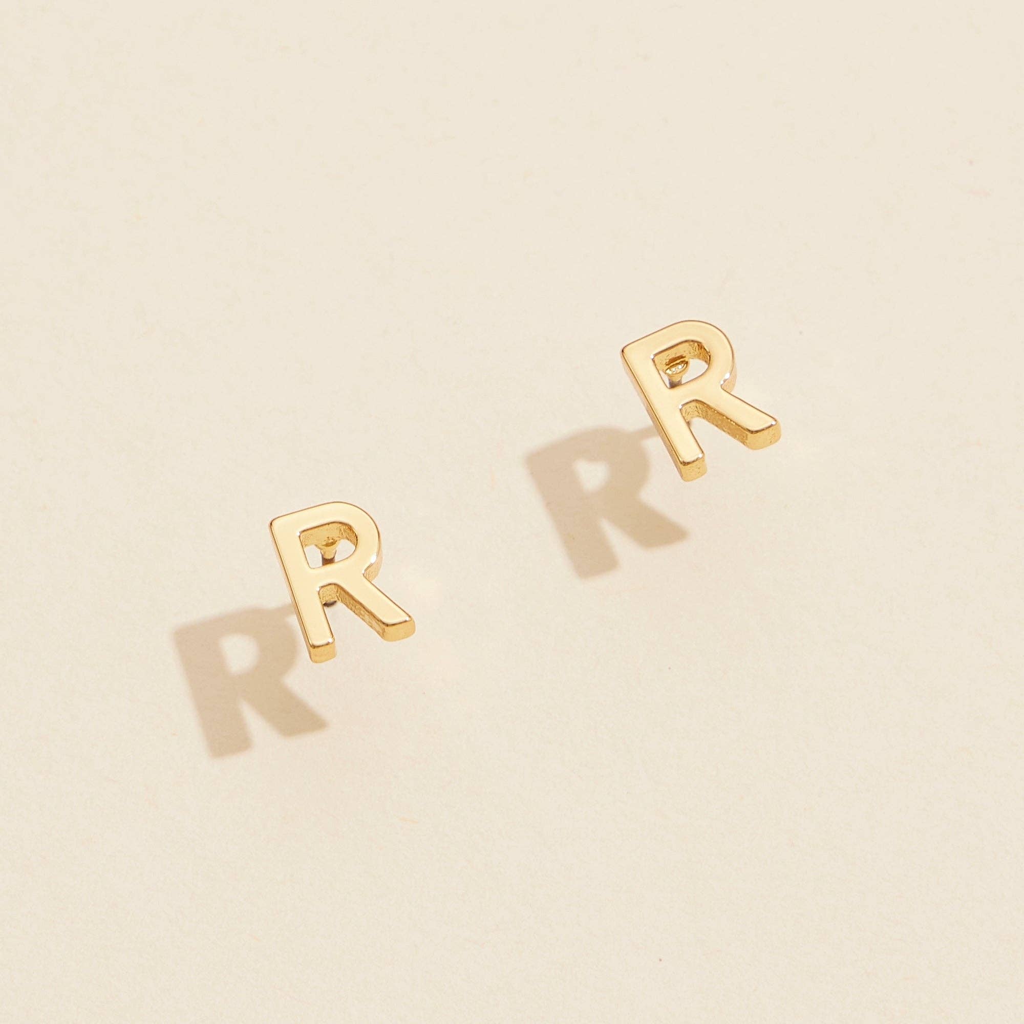  Assorted Initial Metal Stud Earrings for wholesale on Faire3