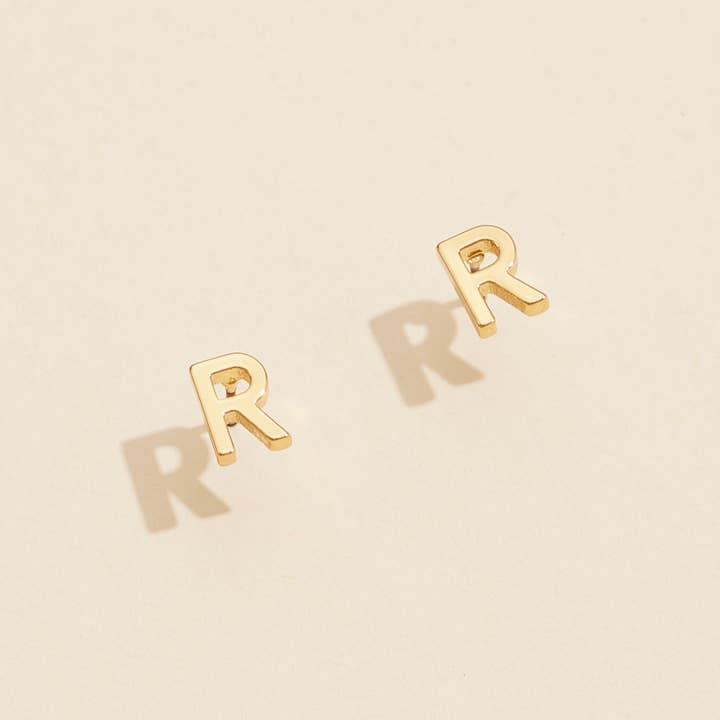 Assorted Initial Metal Stud Earrings for wholesale on Faire3