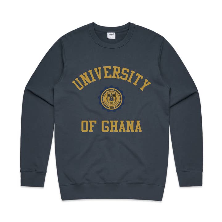 Università del Ghana Premium Crew Blu Navy Sbiadito 27 per la vendita all'ingrosso da parte di Varsity54