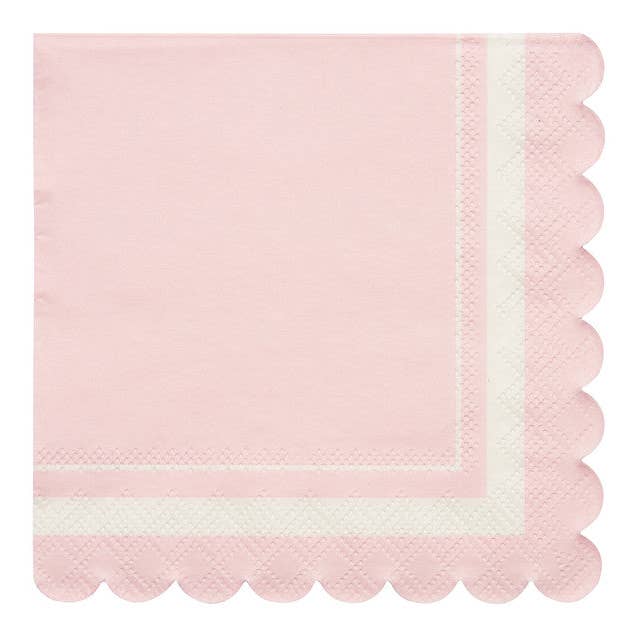 Sophistiplate - Wholesale Disposable Napkin - Cocktail Napkin Scalloped Edge Blush/20 pkg