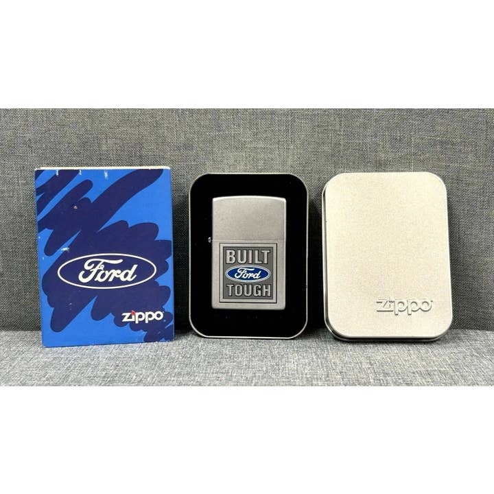 Raro encendedor Zippo Ford Tough Satin Chrome fabricado en 2008. para venta al por mayor de Lighter King