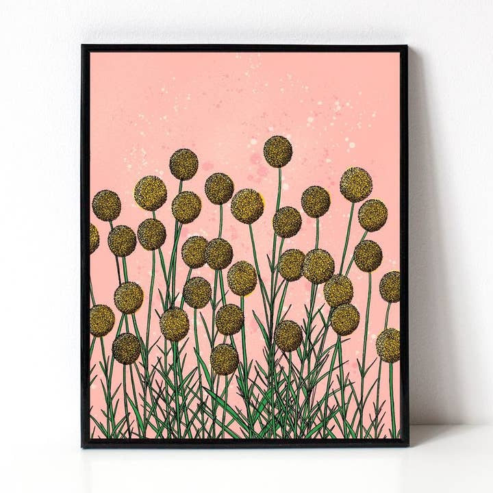 Craspedia 8x10 Art Print for wholesale by Katie Vaz Design