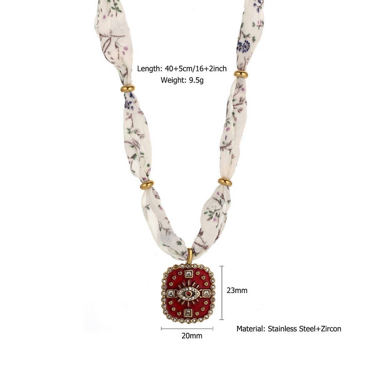 ACCITY - Wholesale Pendant/Charm Necklace - Original Silk Scarf Necklace with Colorful Charm_CWMM88150