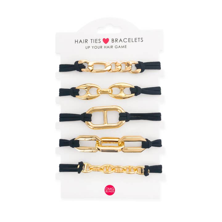 AHT1 - 5pc Hair Tie - Bracelet Set for wholesale by OMG Blings